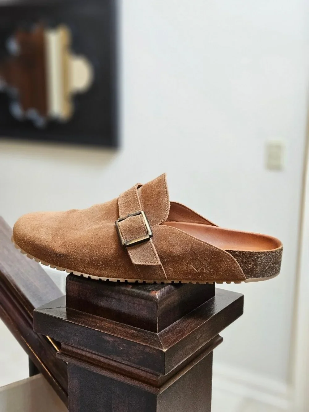 KOIO Men's Salerno Suede Clogs, Camel, Sz EU 45 / US 12